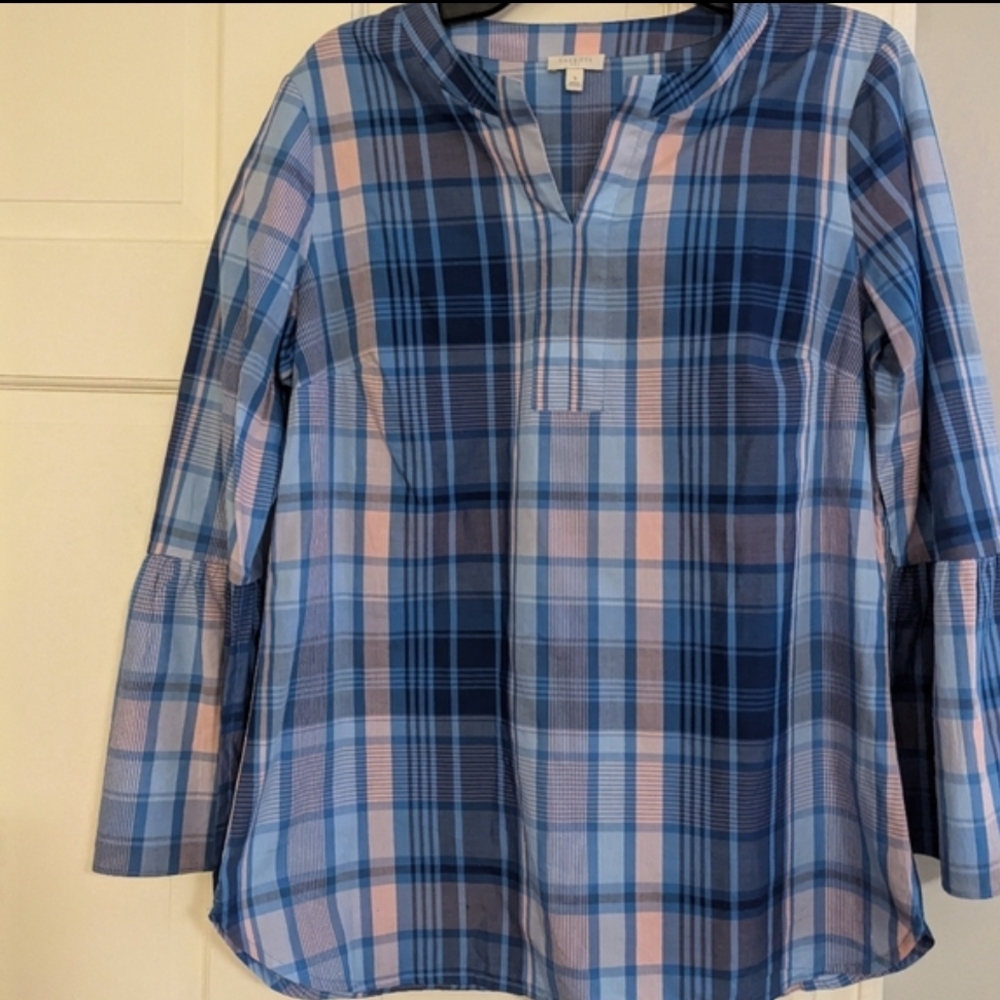 TALBOTS Plaid Blouse